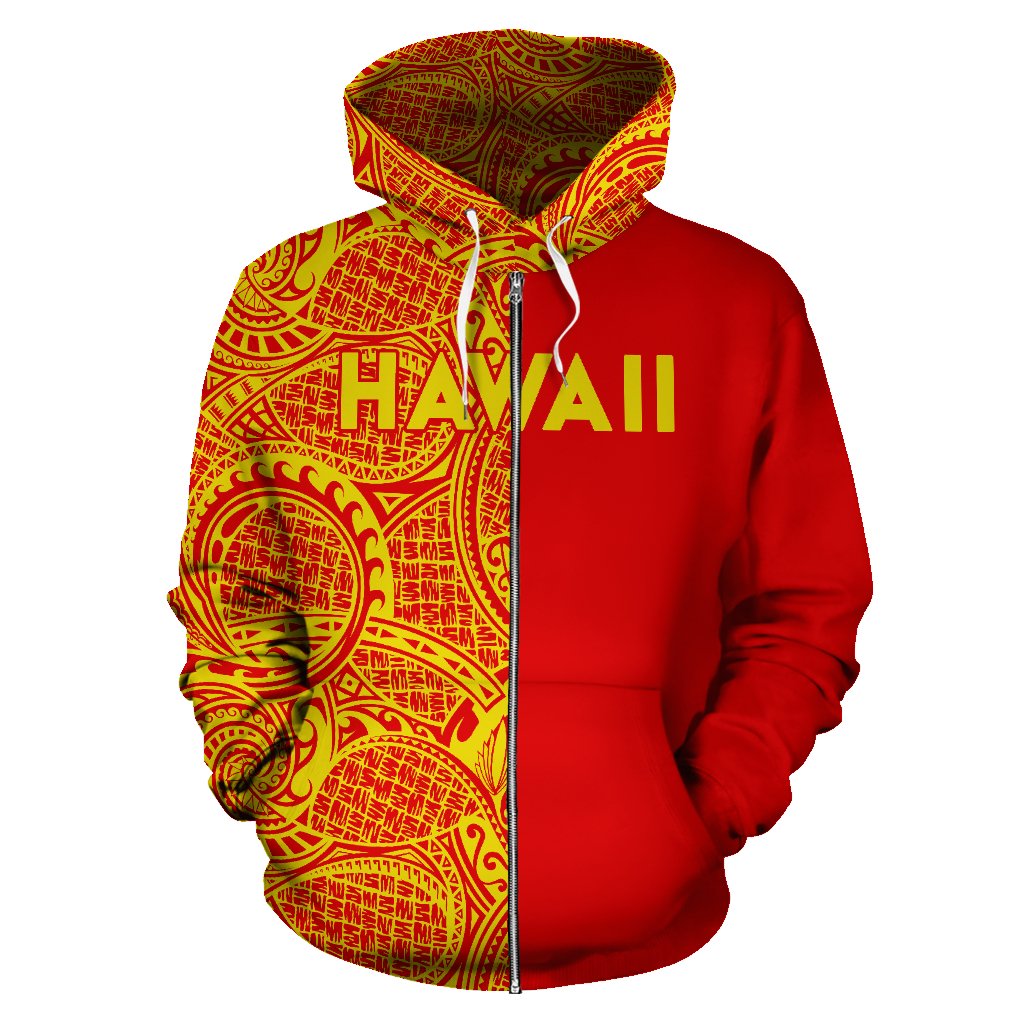 Polynesian Madame Pele Plumeria Hawaii Zip Hoodie The Half - Polynesian Pride