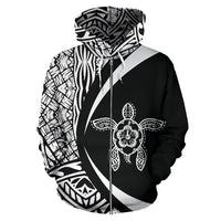 American Samoa Turtle Polynesian Zip up Hoodie Circle Style 02 - Polynesian Pride