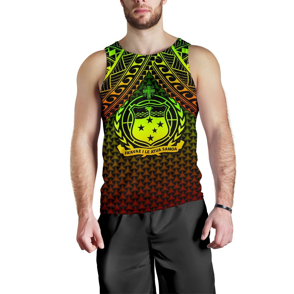 Polynesian Samoa Men's Tank Top - Reggae Vintage Polynesian Patterns - Polynesian Pride