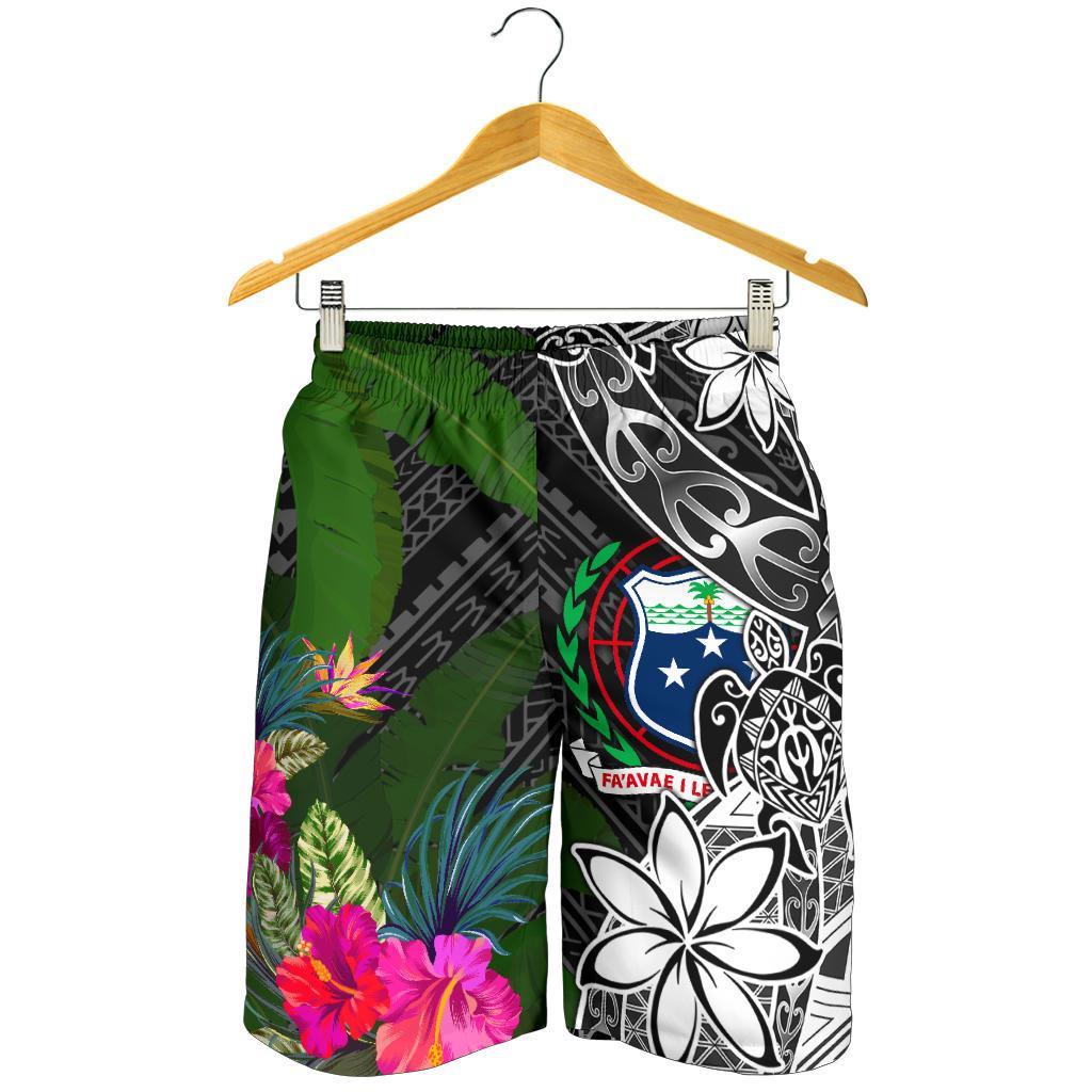 Samoa Men Shorts - Turtle Plumeria Banana Leaf - Polynesian Pride