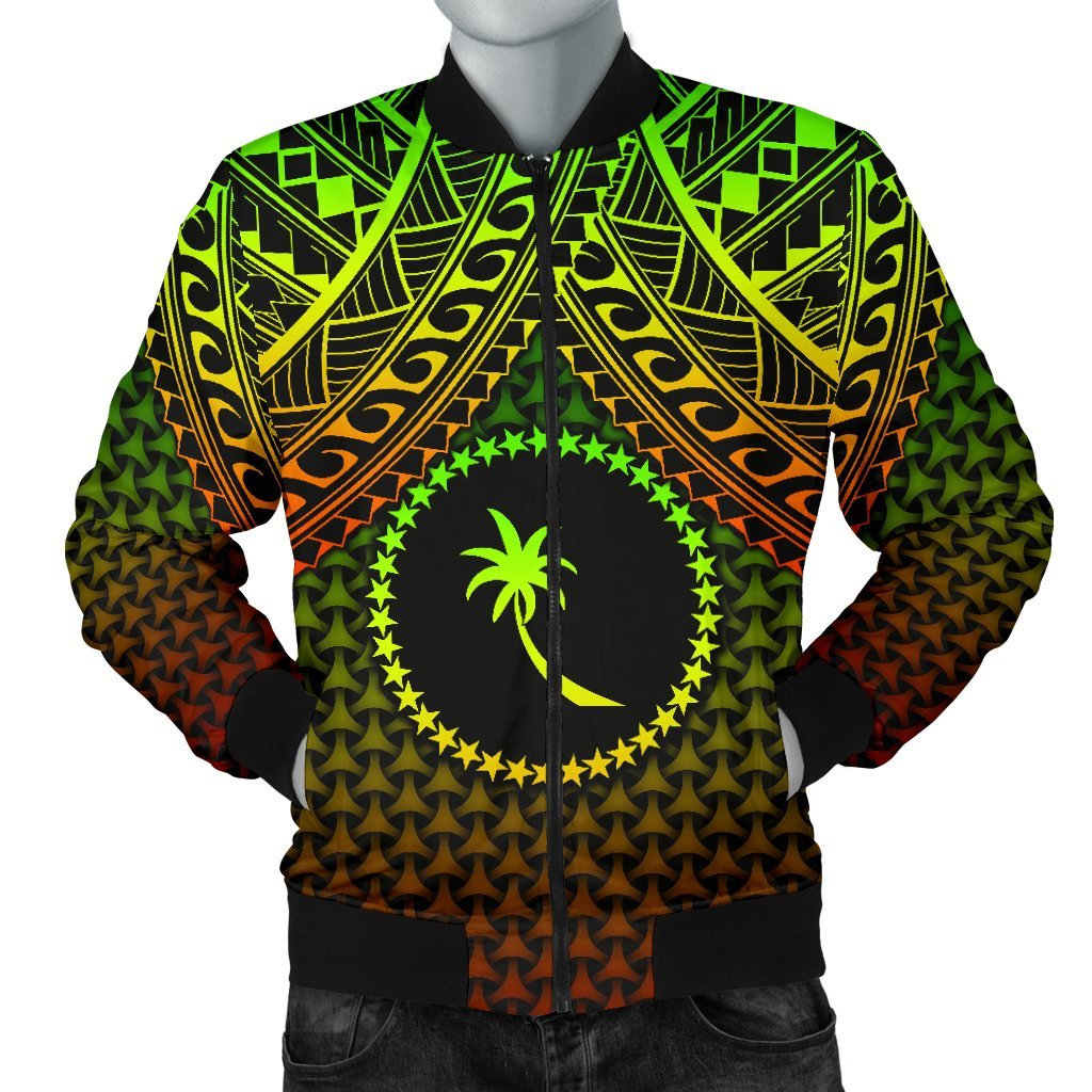 Polynesian Chuuk Personalised Men's Bomber Jacket - Reggae Vintage Polynesian Patterns Reggae - Polynesian Pride