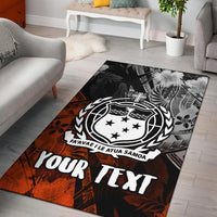 Samoa Polynesian Personalised Area Rug - Vintage Polynesian Style Black - Polynesian Pride