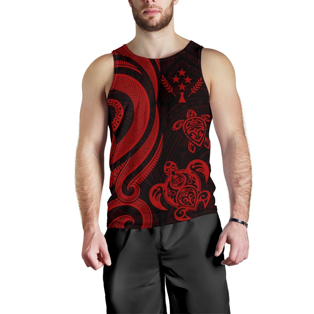 Kosrae Micronesian Men Tank Top - Red Tentacle Turtle - Polynesian Pride