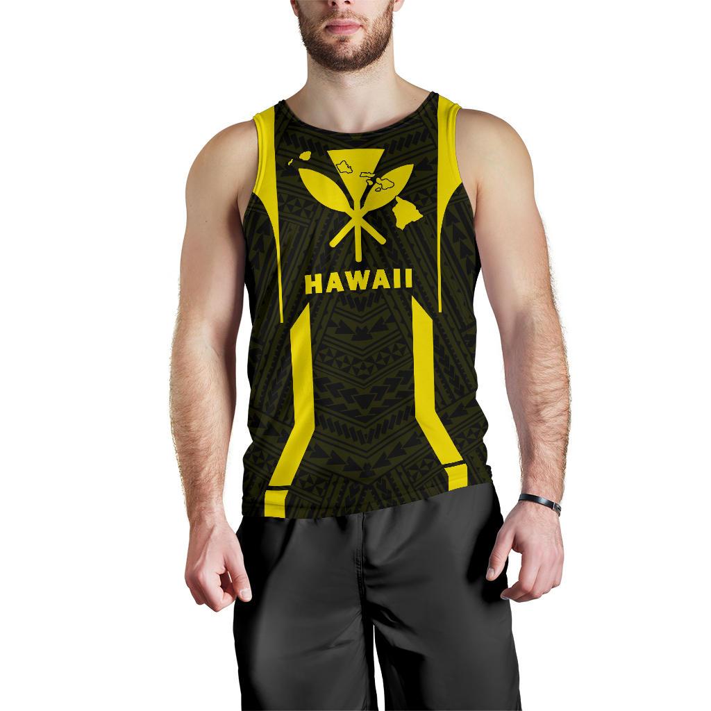 Hawaii Kanaka Polynesian Men's Tank Top Yellow - Polynesian Pride