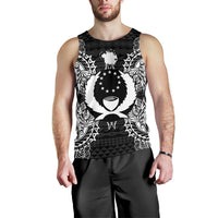 Pohnpei Polynesian Men Tank Top Map Black Black - Polynesian Pride