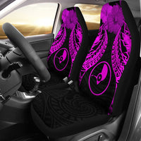 Yap Polynesian Car Seat Covers Pride Seal And Hibiscus Pink Universal Fit Pink - Polynesian Pride