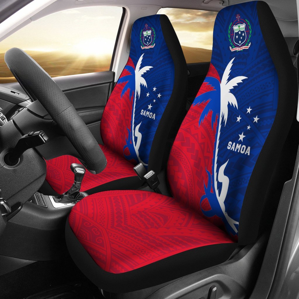 Samoa Car Seat Covers - Samoa Coat Of Arms Coconut Tree - K4 - Polynesian Pride
