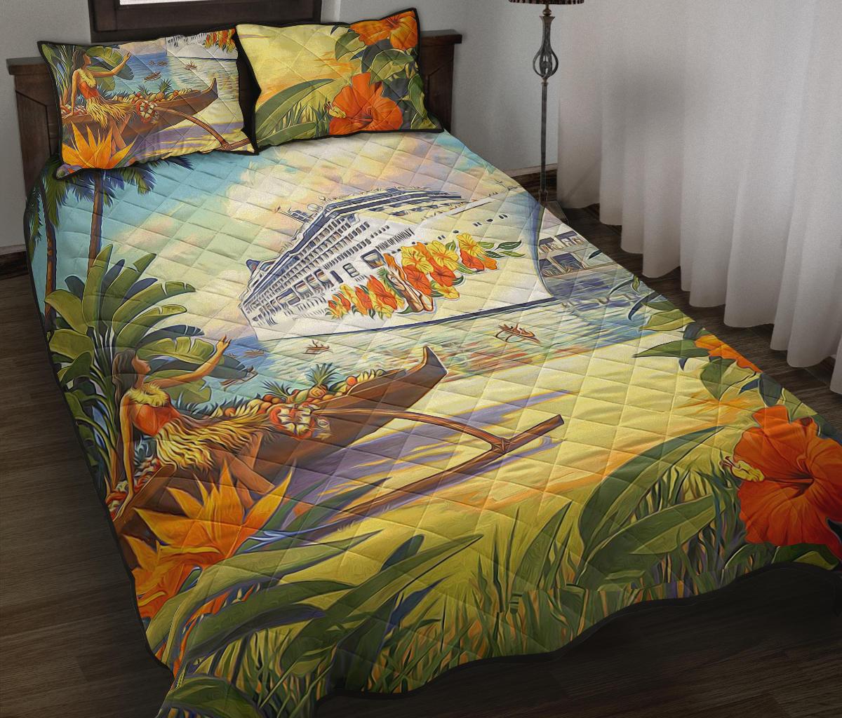 Vintage Hawaii Quilt Bed Set - Polynesian Pride