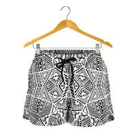 Polynesian Women's Shorts White And Black - Polynesian Pride