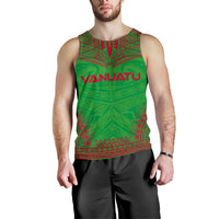 Vanuatu Men's Tank Top - Polynesian Chief Flag Version Green - Polynesian Pride