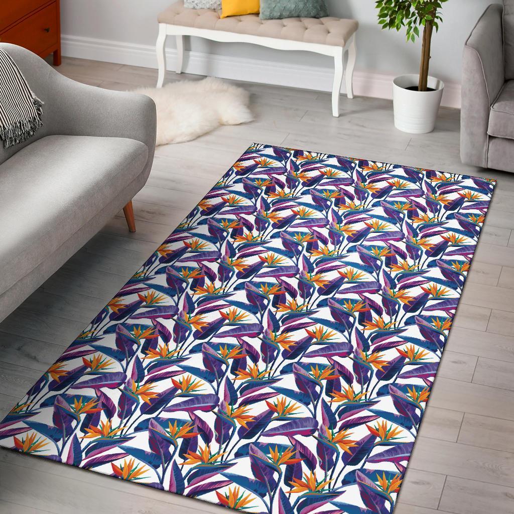 Tropical Strelitzia Rug Black - Polynesian Pride
