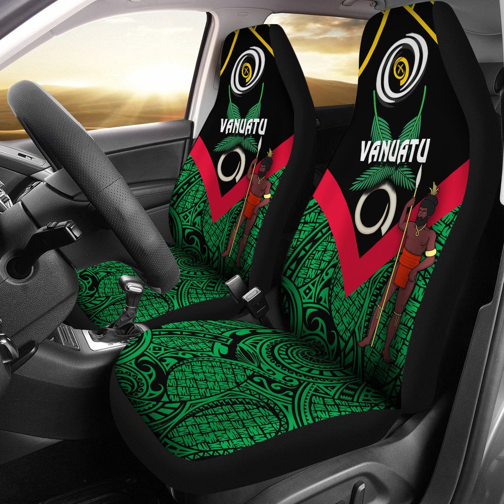 Vanuatu Rugby Car Seat Covers Flag Style - Polynesian Pride