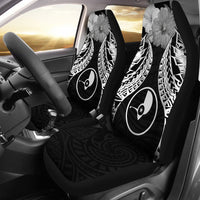 Yap Polynesian Car Seat Covers Pride Seal And Hibiscus Black Universal Fit Black - Polynesian Pride
