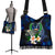 Pohnpei Micronesia Boho Handbag - Turtle With Plumeria Flowers One Style One Size Blue - Polynesian Pride