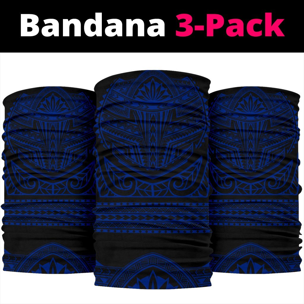 Hawaiian Polynesian Bandana 3 - Pack Basic Warrior Blue - Polynesian Pride