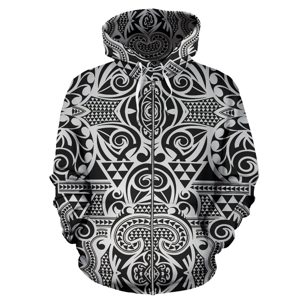 Polynesian Zip up Hoodie Tribal 18 - Polynesian Pride