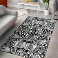 Polynesian Black And White Area Rug - Polynesian Pride