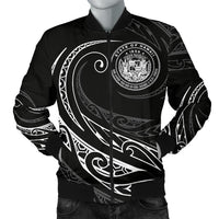 Hawaii Coat Of Arms Polynesian Men's Bomber Jacket - White - Frida Style White - Polynesian Pride