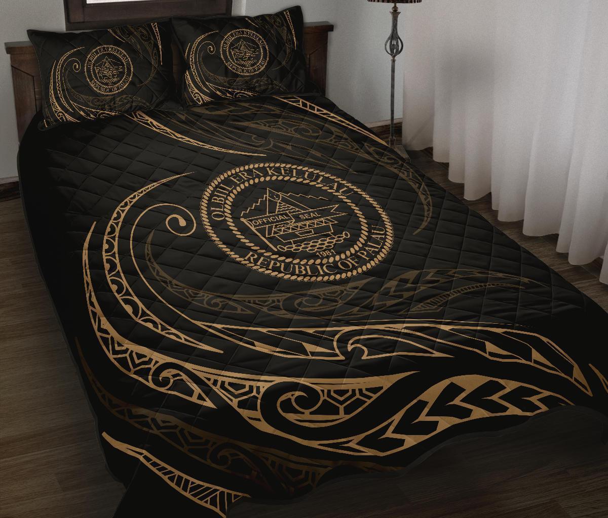 Palau Quilt Bed Set - Gold - Frida Style - Polynesian Pride
