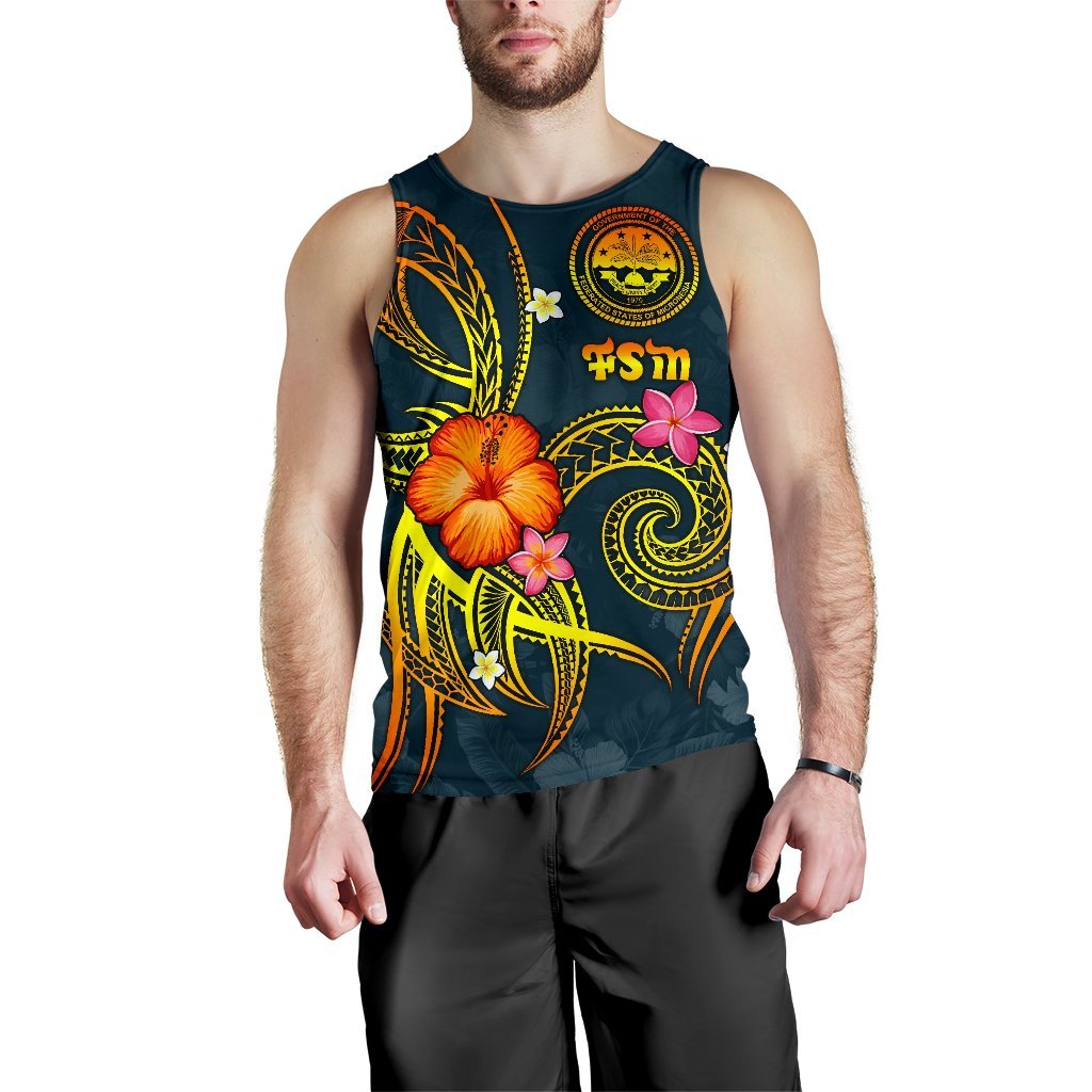 Federated States of Micronesia Polynesian Men's Tank Top - Legend of FSM (Blue) - Polynesian Pride
