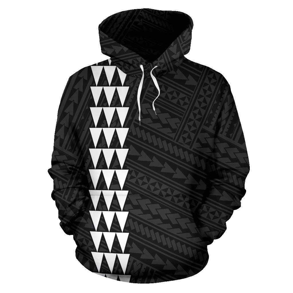 Polynesian Kakau Anchor Hibiscus Hawaii Hoodie White - Polynesian Pride