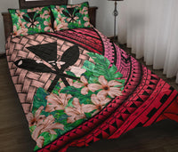 Kanaka Maoli (Hawaiian) - Quilt Bed Set Lauhala Polynesian Hibiscus Pink - Polynesian Pride