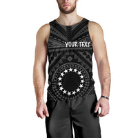 Cook Island Personalised Men's Tank Top - Seal With Polynesian Tattoo Style ( Black) - Polynesian Pride