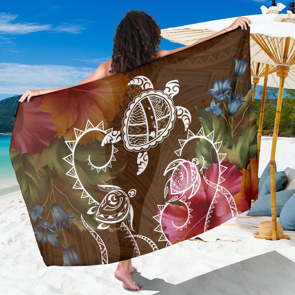 Hawaii Turtle Polynesian Sarong - Herd Style Sarong One size Orange - Polynesian Pride