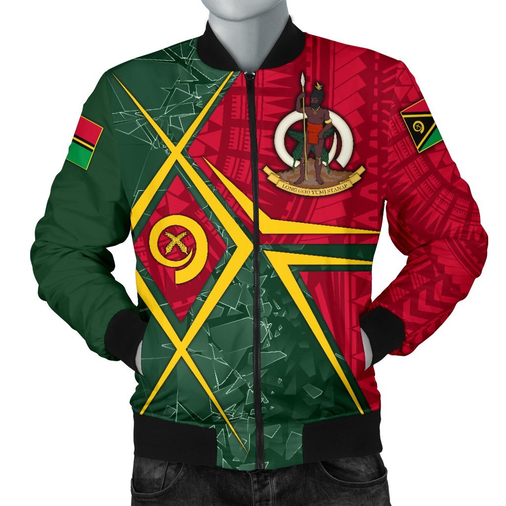 Vanuatu Men's Bomber Jacket - Vanuatu Legend Red - Polynesian Pride