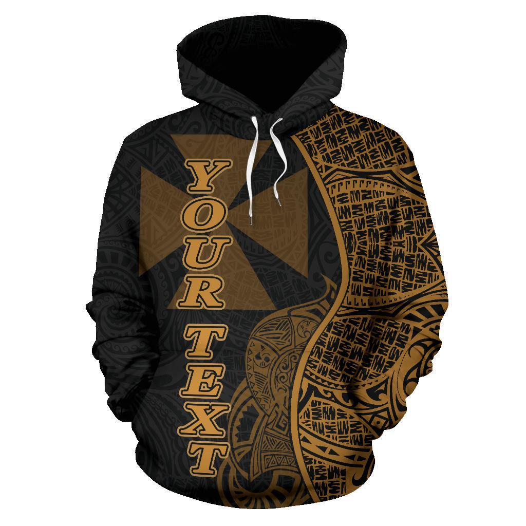 Wallis nd Futuna Polynesian Custom Hoodie Coconut Gold - Polynesian Pride