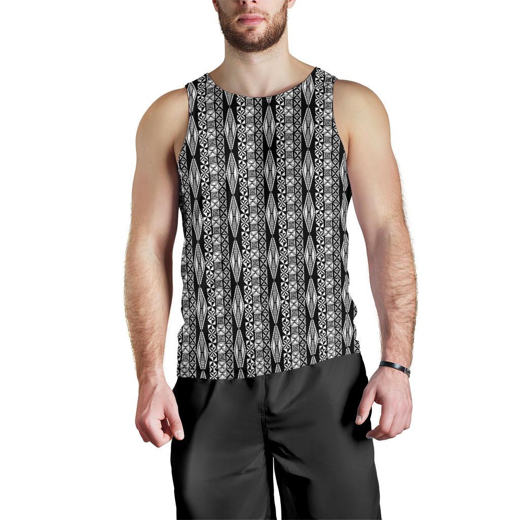 Polynesian Men Tank Top 09 Black-White - Polynesian Pride