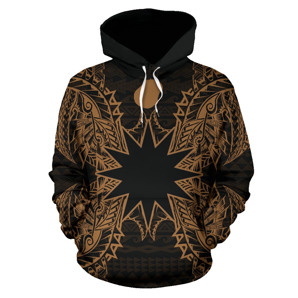 Nauru Polynesian ll Over Hoodie Map Gold - Polynesian Pride