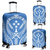 Kosrae Luggage Cover - Micronesian Tribal Blue Blue - Polynesian Pride