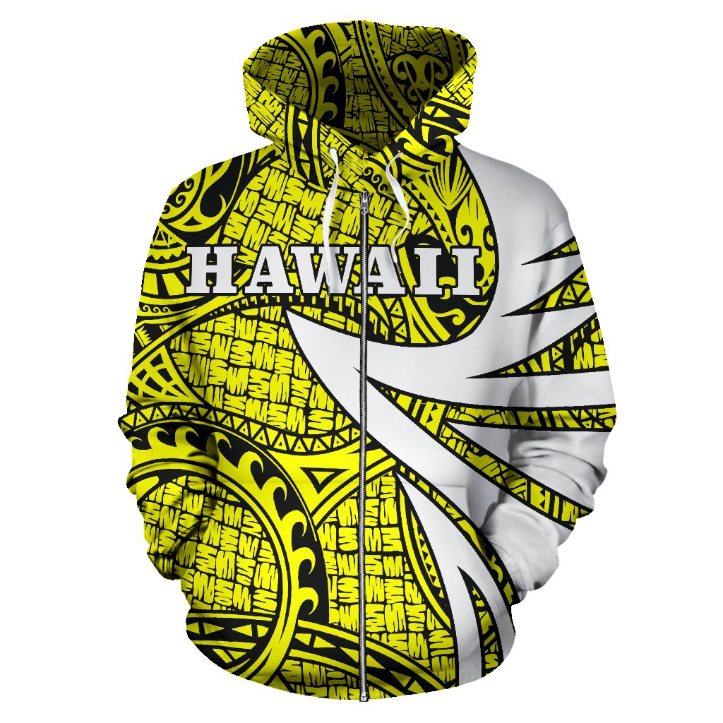 Hawaii Turtle Polynesian Zip up Hoodie Warrior Style - Polynesian Pride