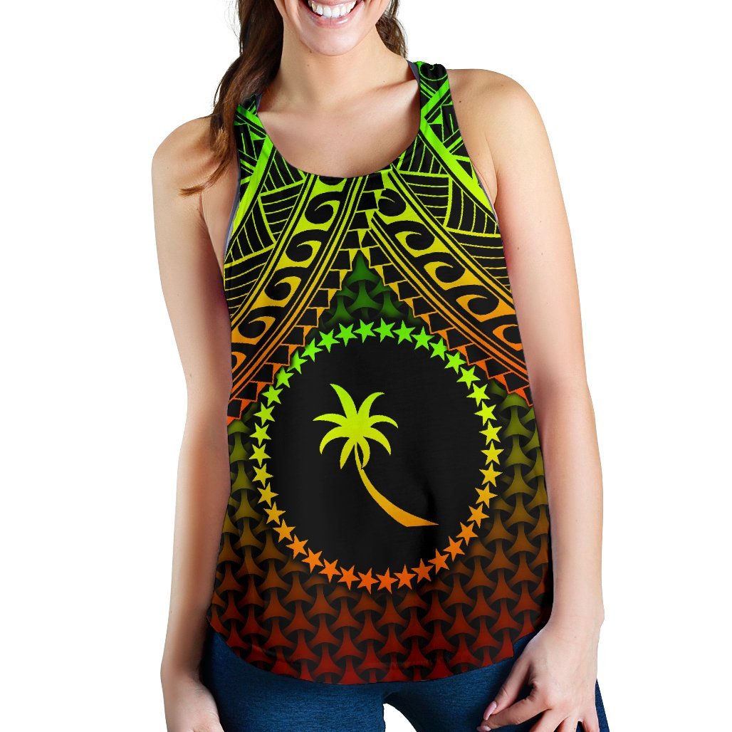 Polynesian Chuuk Women's Racerback Tank - Reggae Vintage Polynesian Patterns - Polynesian Pride