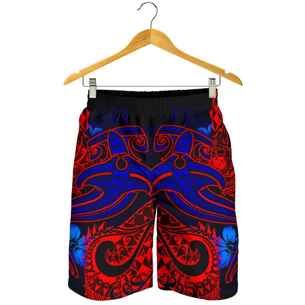 Samoa Men's Shorts - Blue Shark Polynesian Tattoo - Polynesian Pride