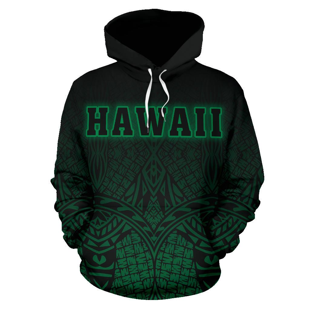 Hawaii Kanaka Polynesian Hoodie Green Neon Style - Polynesian Pride