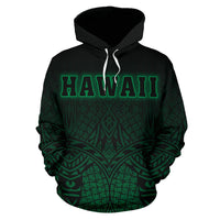 Hawaii Kanaka Polynesian Hoodie Green Neon Style - Polynesian Pride