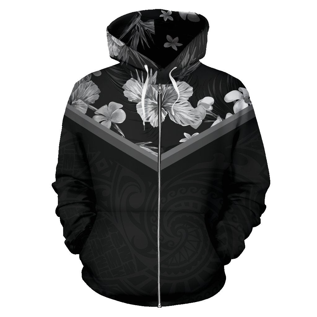 Hawaii Vintage Pattern Zip up Hoodie BMW Hisbiscus - Polynesian Pride