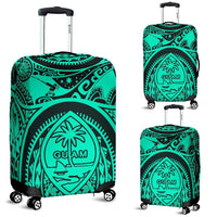 Polynesian Luggage Covers - Guam Flag, Seal with Maui Moana Tattoo - Polynesian Pride