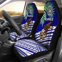 American Samoa Rugby Car Seat Covers Coconut Leaves - Talavalu - Polynesian Pride