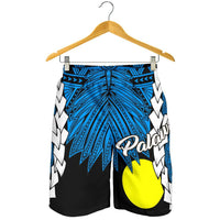 Palau Polynesian Men's Shorts - Tribal Wave Tattoo Flag Style - Polynesian Pride
