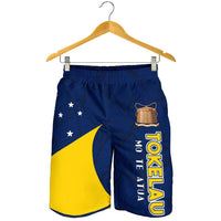 Tokelau Men Shorts Polynesian Canoe Style Blue - Polynesian Pride