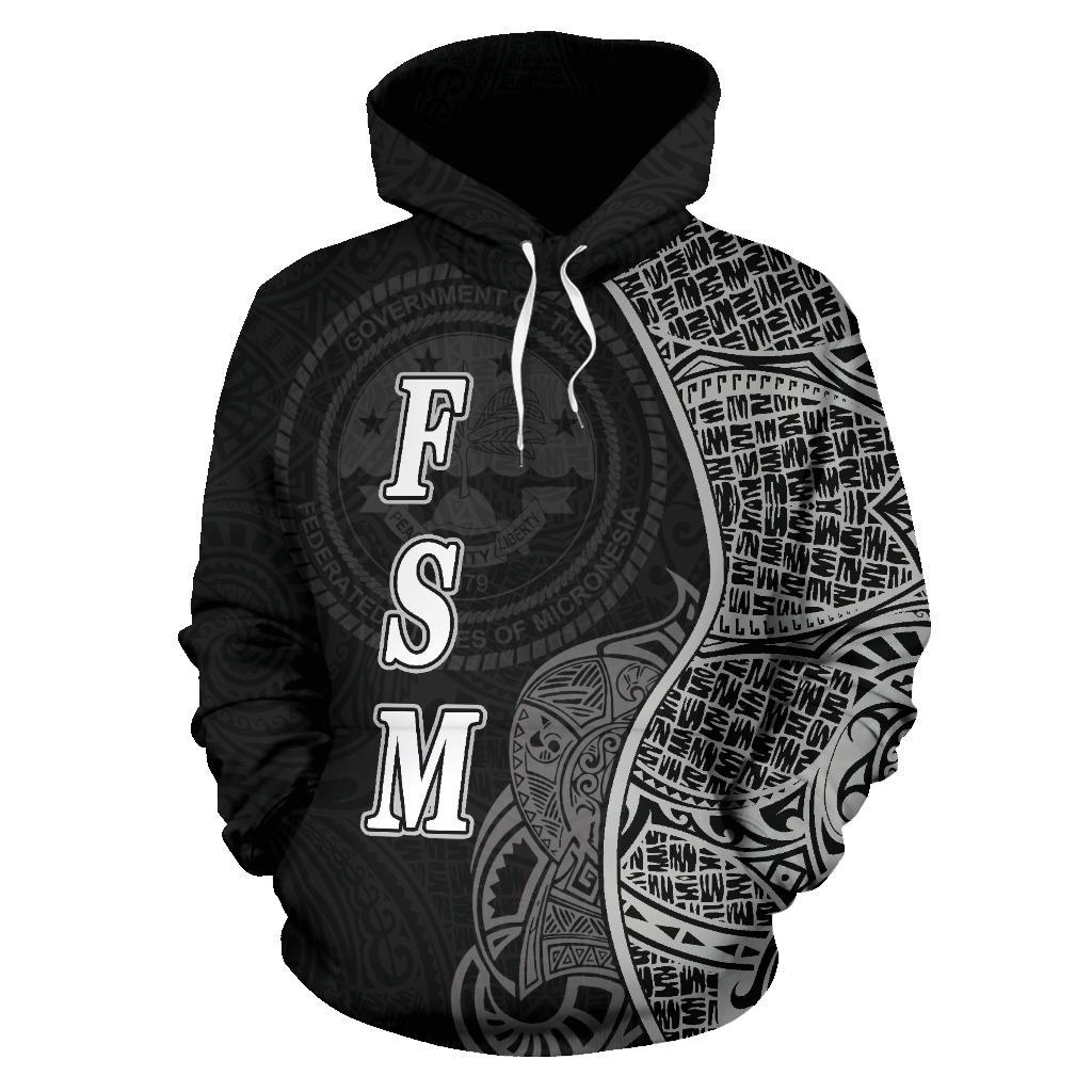 Federated States of Micronesian Polynesian Hoodie Coconut Tree Black - Polynesian Pride