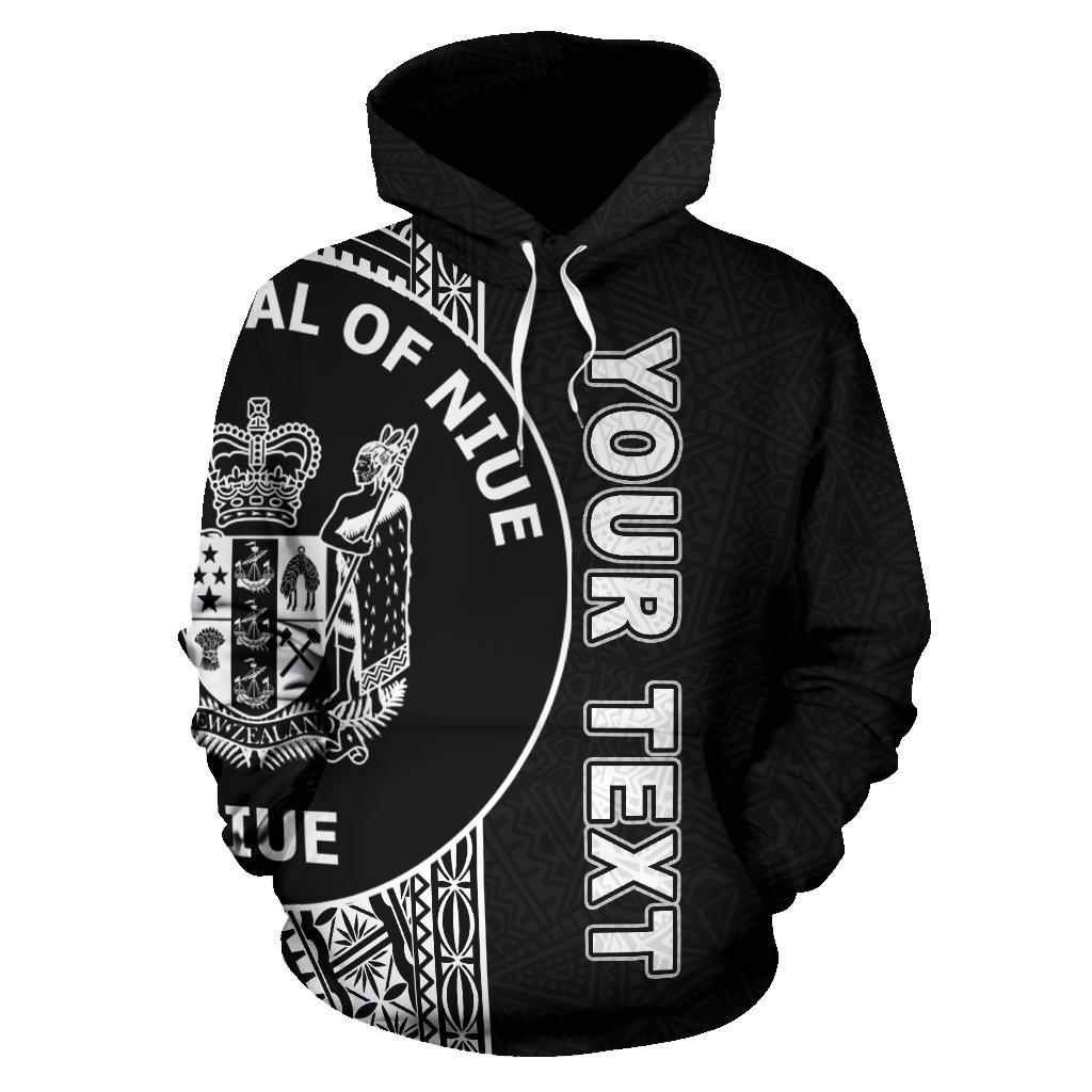 Niue Polynesian Custom Hoodie Line Black - Polynesian Pride