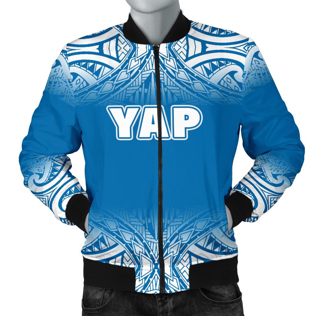 Yap Men's Bomber Jacket - Fog Blue Style Blue - Polynesian Pride