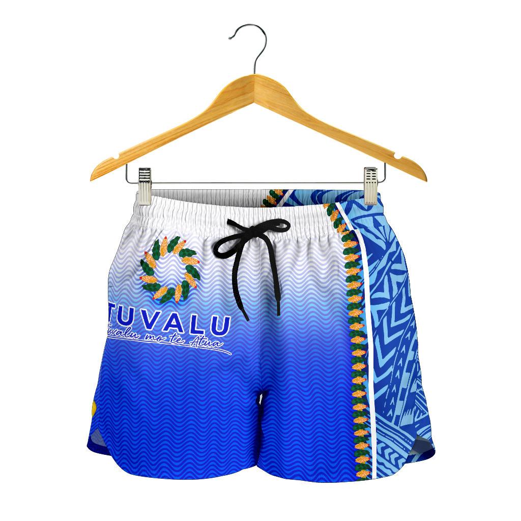 Tuvalu All Over Print Women's Shorts - Ocean Waves - Polynesian Pride