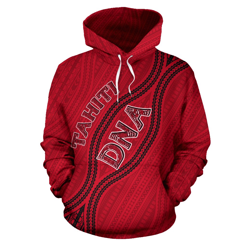 Tahiti French Polynesia All Over Hoodie DNA Style - Polynesian Pride