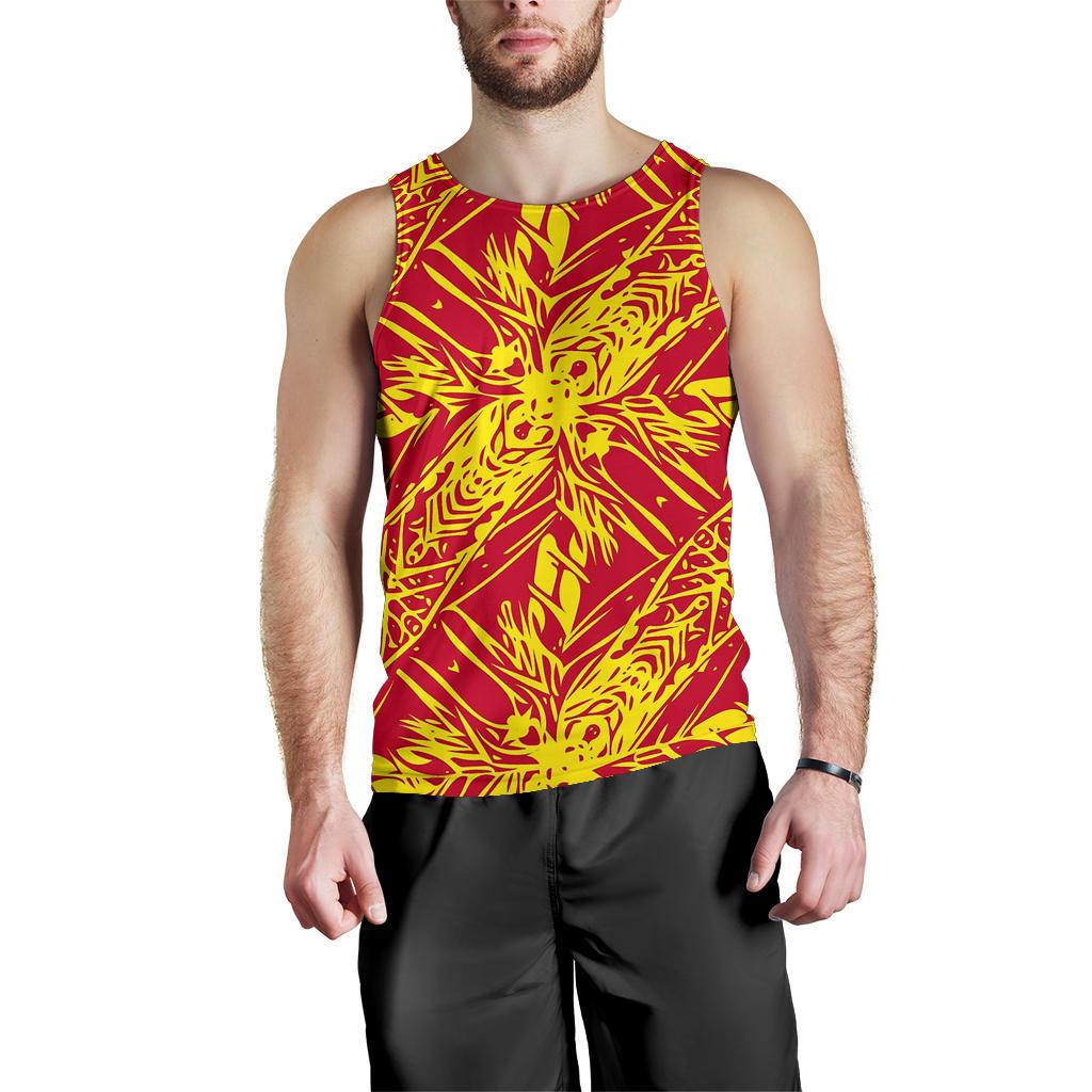 Polynesian Men Tank Top 05 Red-Gold - Polynesian Pride