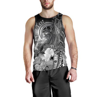 Federated States of Micronesia Custom Personalised Men's Tank Top - Humpback Whale with Tropical Flowers (White) - Polynesian Pride